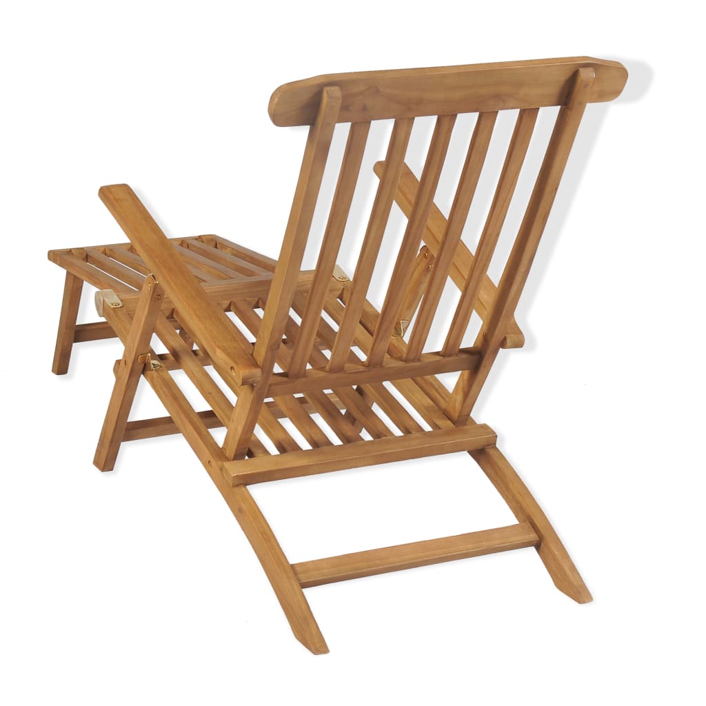 Ξαπλώστρα με Υποπόδιο από Μασίφ Ξύλο Teak 4