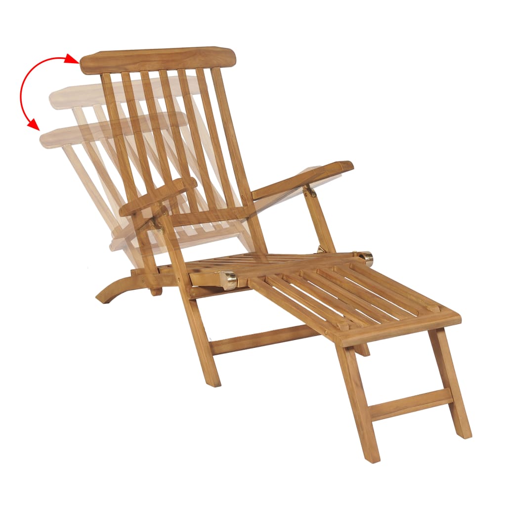 Ξαπλώστρα με Υποπόδιο από Μασίφ Ξύλο Teak 5