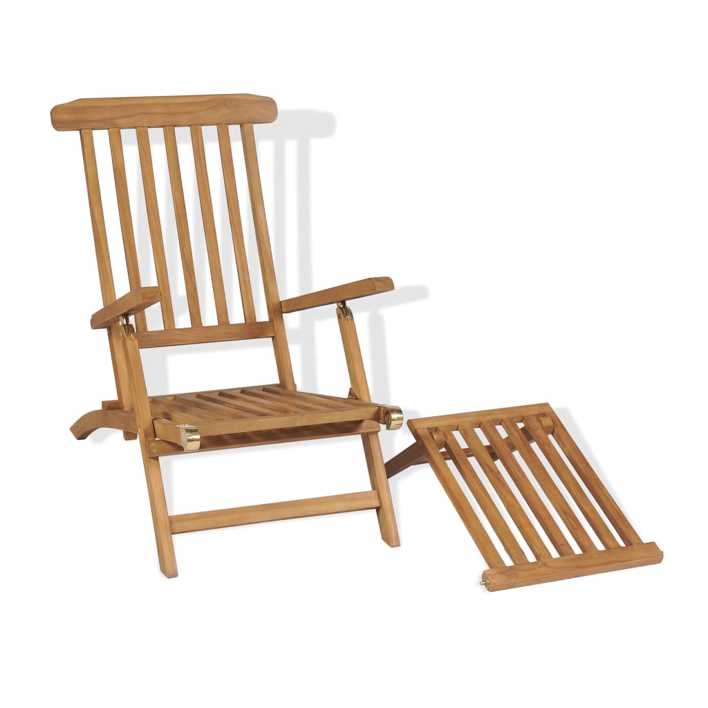 Ξαπλώστρα με Υποπόδιο από Μασίφ Ξύλο Teak 6