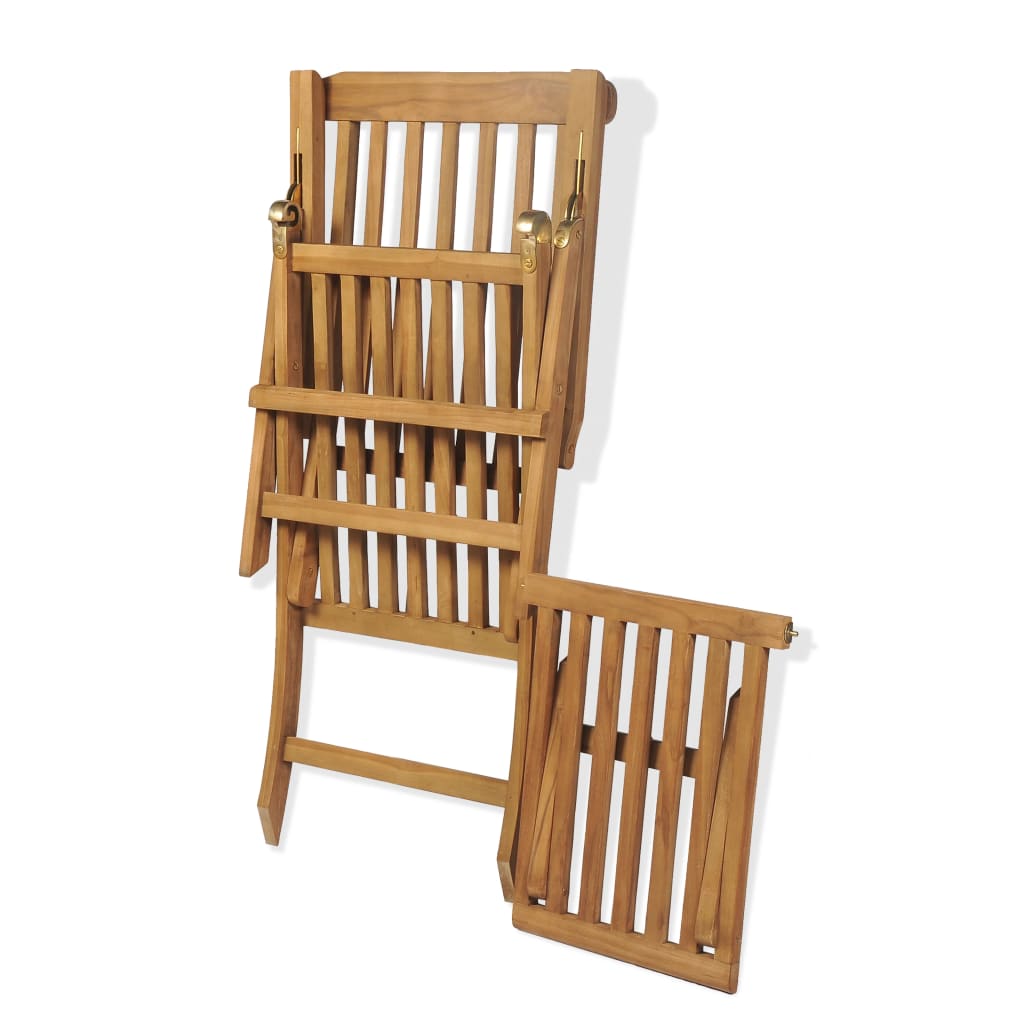 Ξαπλώστρα με Υποπόδιο από Μασίφ Ξύλο Teak 7