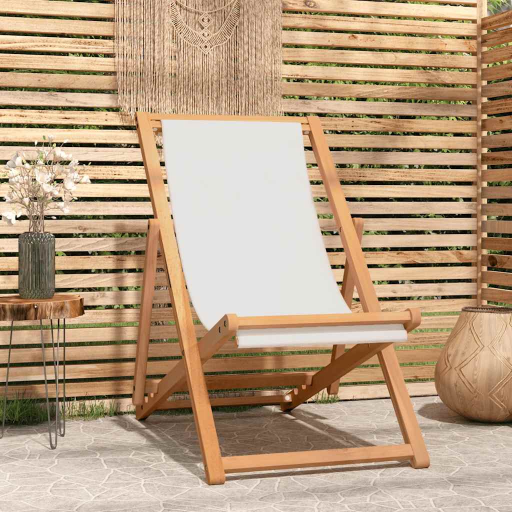 Ξαπλώστρα Κρεμ 56 x 105 x 96 εκ. από Ξύλο Teak 1
