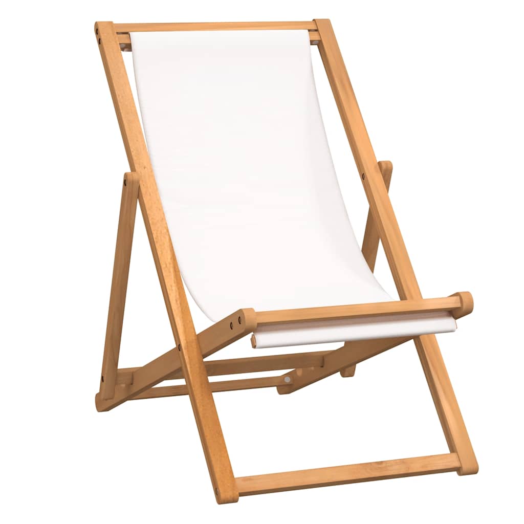 Ξαπλώστρα Κρεμ 56 x 105 x 96 εκ. από Ξύλο Teak 2