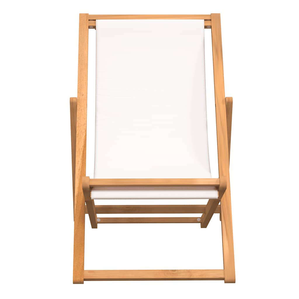 Ξαπλώστρα Κρεμ 56 x 105 x 96 εκ. από Ξύλο Teak 3
