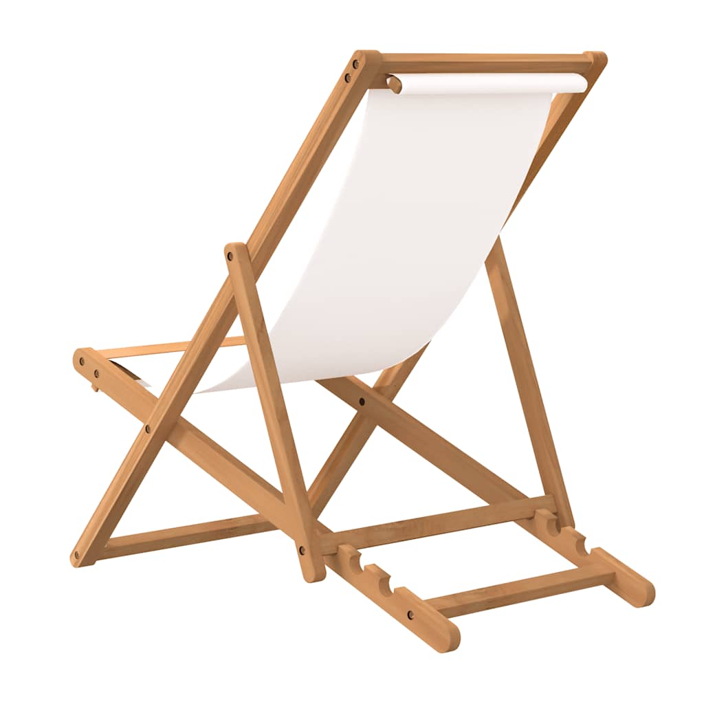Ξαπλώστρα Κρεμ 56 x 105 x 96 εκ. από Ξύλο Teak 5