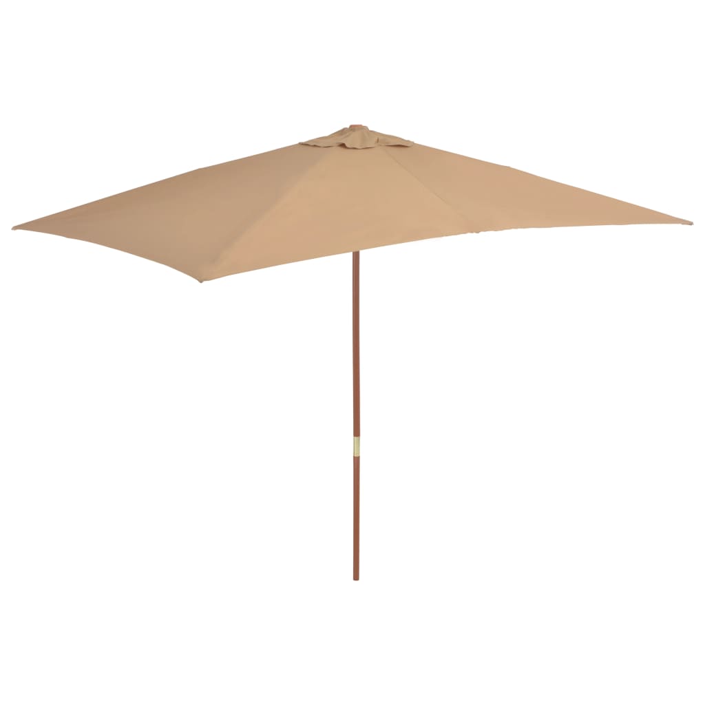 Ομπρέλα Κήπου Χρώμα Taupe 200 x 300 εκ. με Ξύλινο Ιστό 1