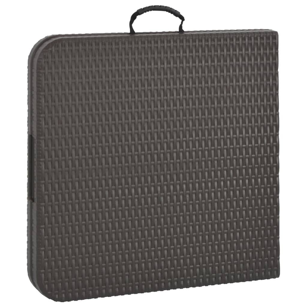 Τραπέζι Κήπου Πτυσσόμενο Καφέ με Όψη Ρατάν 120x60x74 εκ. HDPE 5