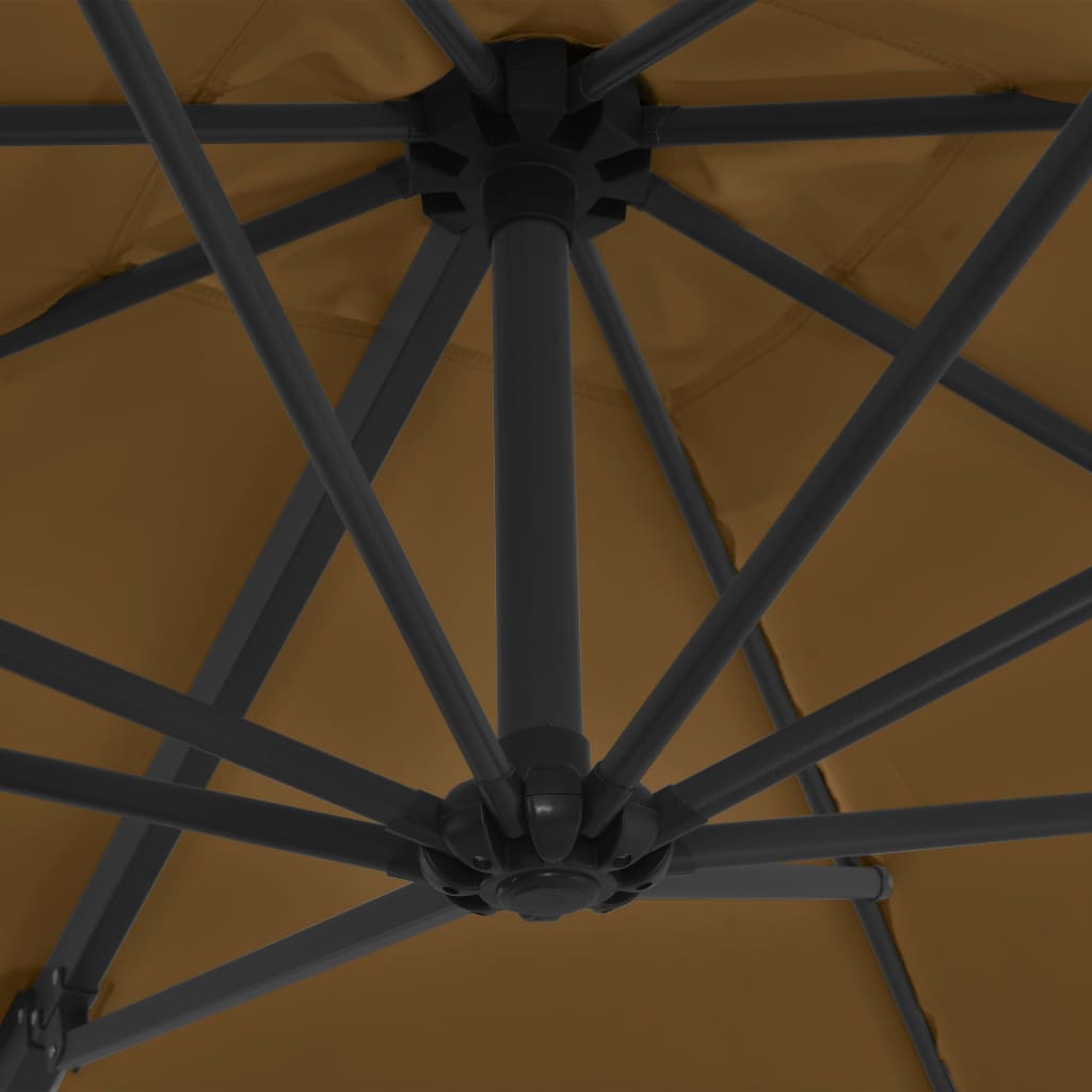 Ομπρέλα Κήπου Κρεμ. Πρόβολος Taupe 250x250εκ με Ιστό Ατσάλι 6
