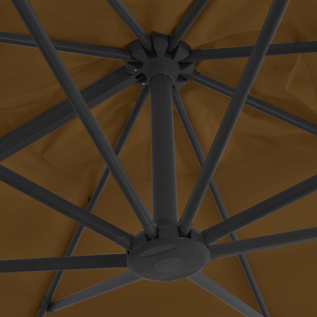 Ομπρέλα Κρεμαστή Πρόβολος Taupe 300x300εκ. με Ιστό Αλουμινίου 6