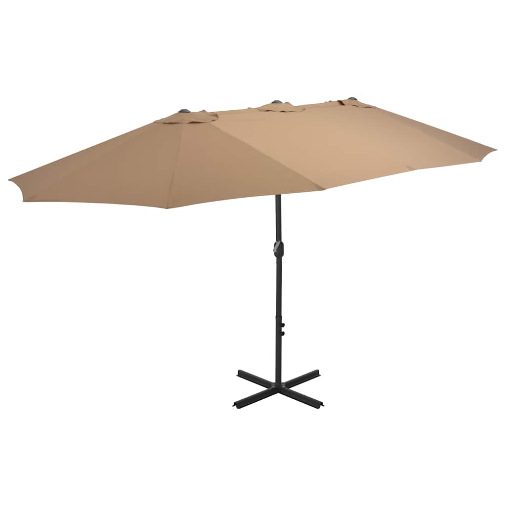 Ομπρέλα Κήπου Χρώμα Taupe 460 x 270 εκ. με Ιστό Αλουμινίου 1