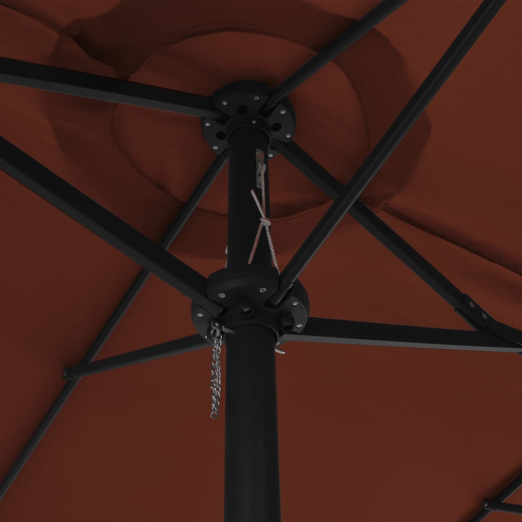 Ομπρέλα Κήπου Τερακότα 460 x 270 εκ. με Ιστό Αλουμινίου 6