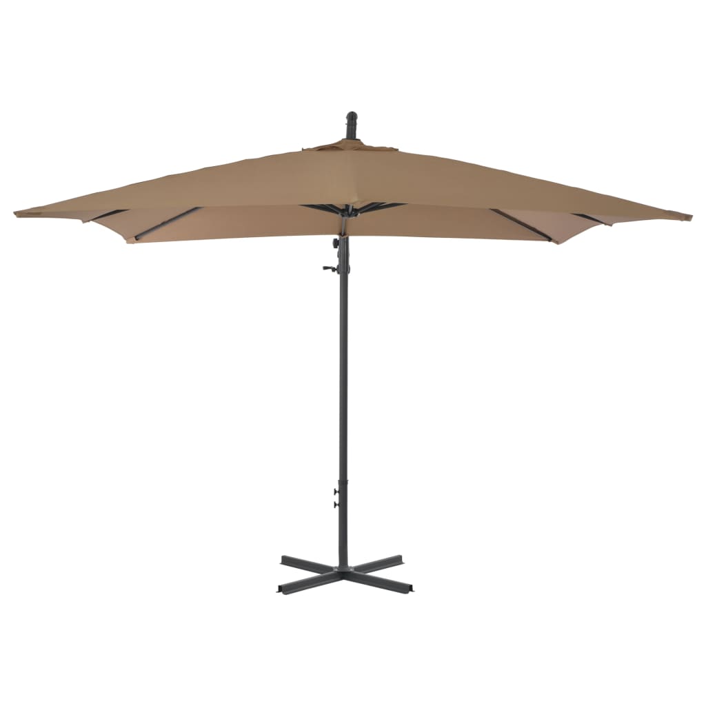 Ομπρέλα Κήπου ΚρεμαστήTaupe 250x250 εκ. με Ιστό Ατσάλι 4