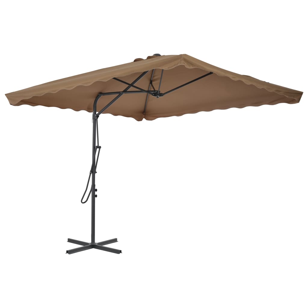 Ομπρέλα Κήπου Taupe 250 x 250 εκ. με Ατσάλινο Ιστό 2