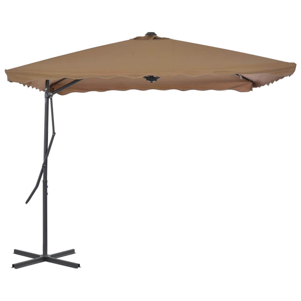 Ομπρέλα Κήπου Taupe 250 x 250 εκ. με Ατσάλινο Ιστό 3