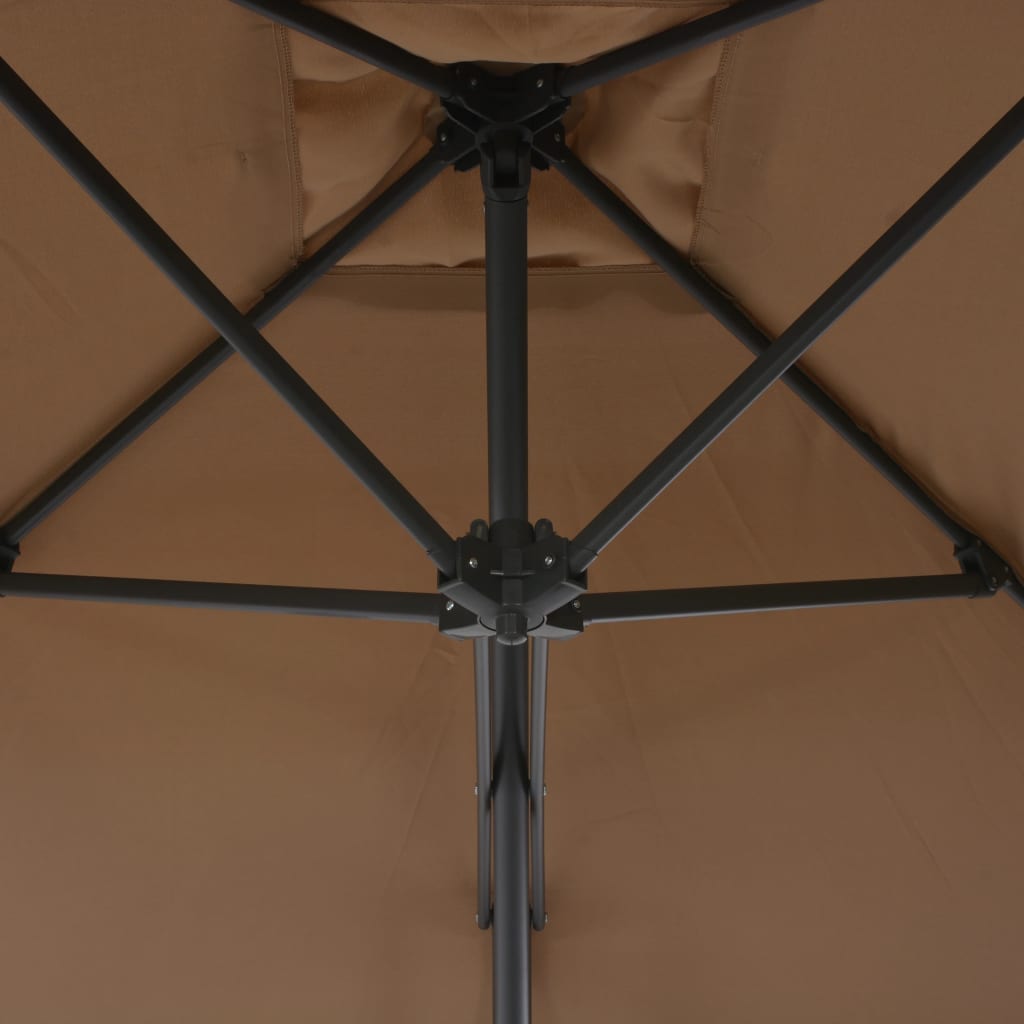Ομπρέλα Κήπου Taupe 250 x 250 εκ. με Ατσάλινο Ιστό 5