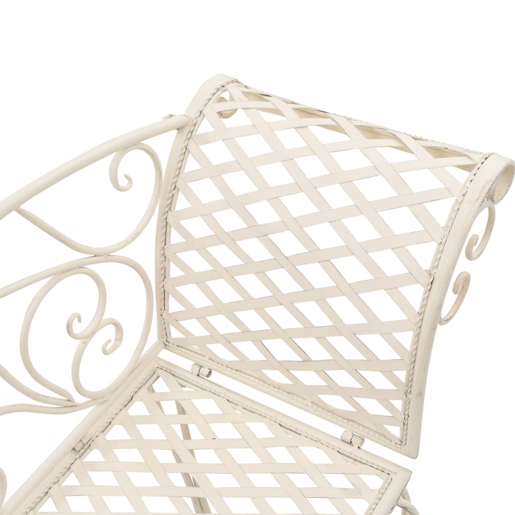 Ανάκλιντρο Κήπου Λευκό Αντικέ 128 εκ. Μεταλλικό 4