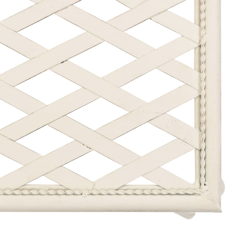 Ανάκλιντρο Κήπου Λευκό Αντικέ 128 εκ. Μεταλλικό 5