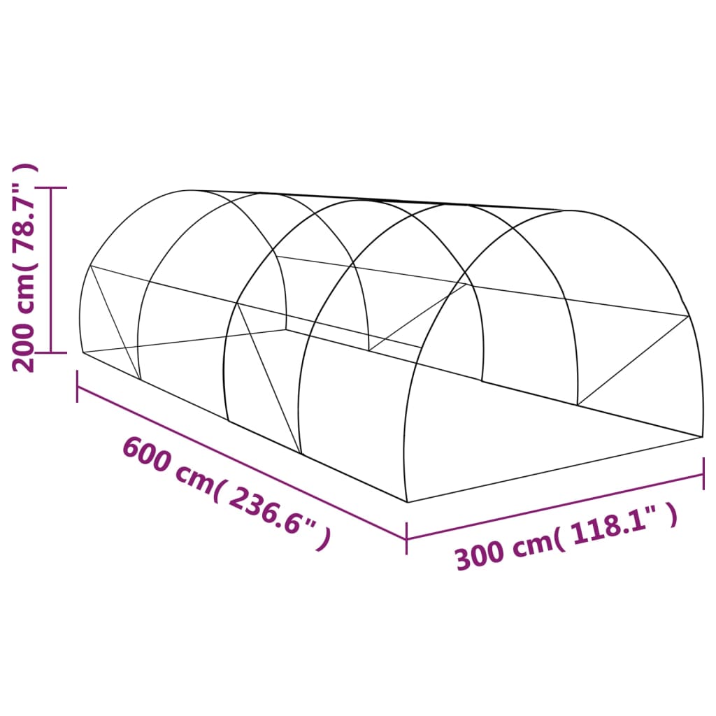 Θερμοκήπιο 18 μ² 600 x 300 x 200 εκ. 12