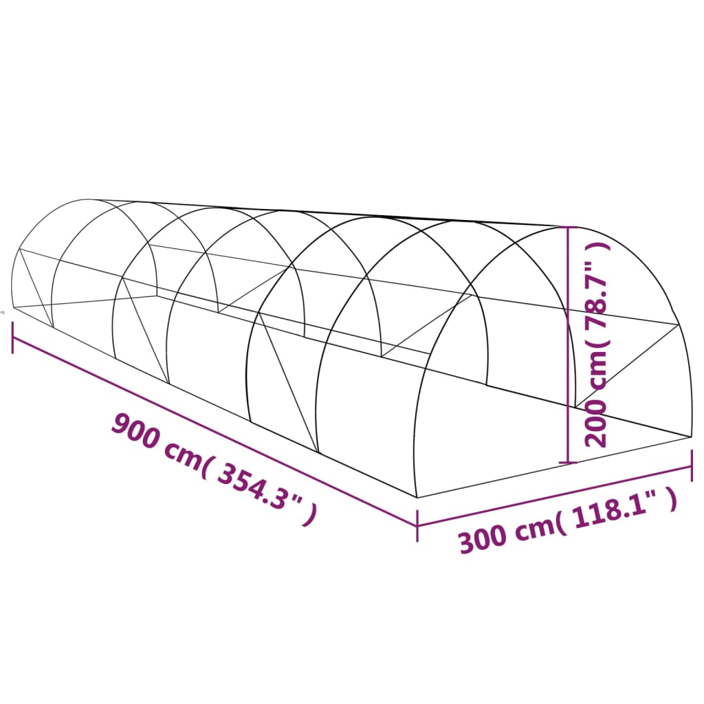Θερμοκήπιο 27 μ² 900 x 300 x 200 εκ. 12