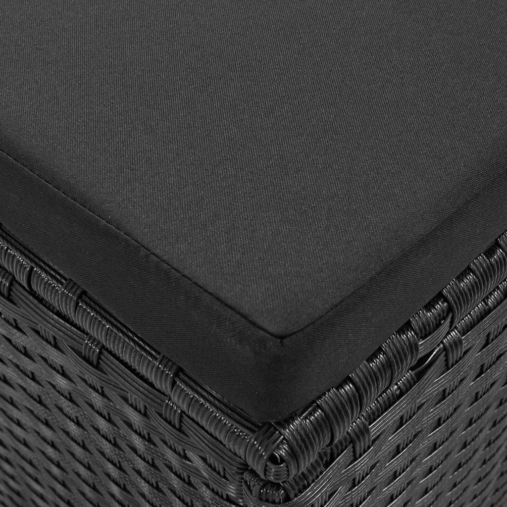 Σαλόνι Κήπου 4 Τεμαχίων Μαύρο από Συνθετικό Ρατάν με Μαξιλάρια 12