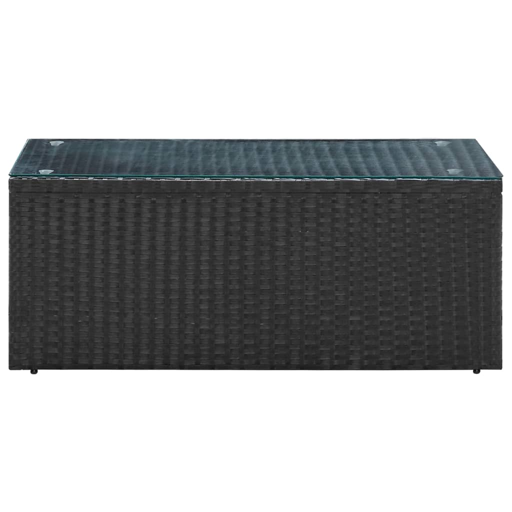 Σαλόνι Κήπου 4 Τεμαχίων Μαύρο από Συνθετικό Ρατάν με Μαξιλάρια 7