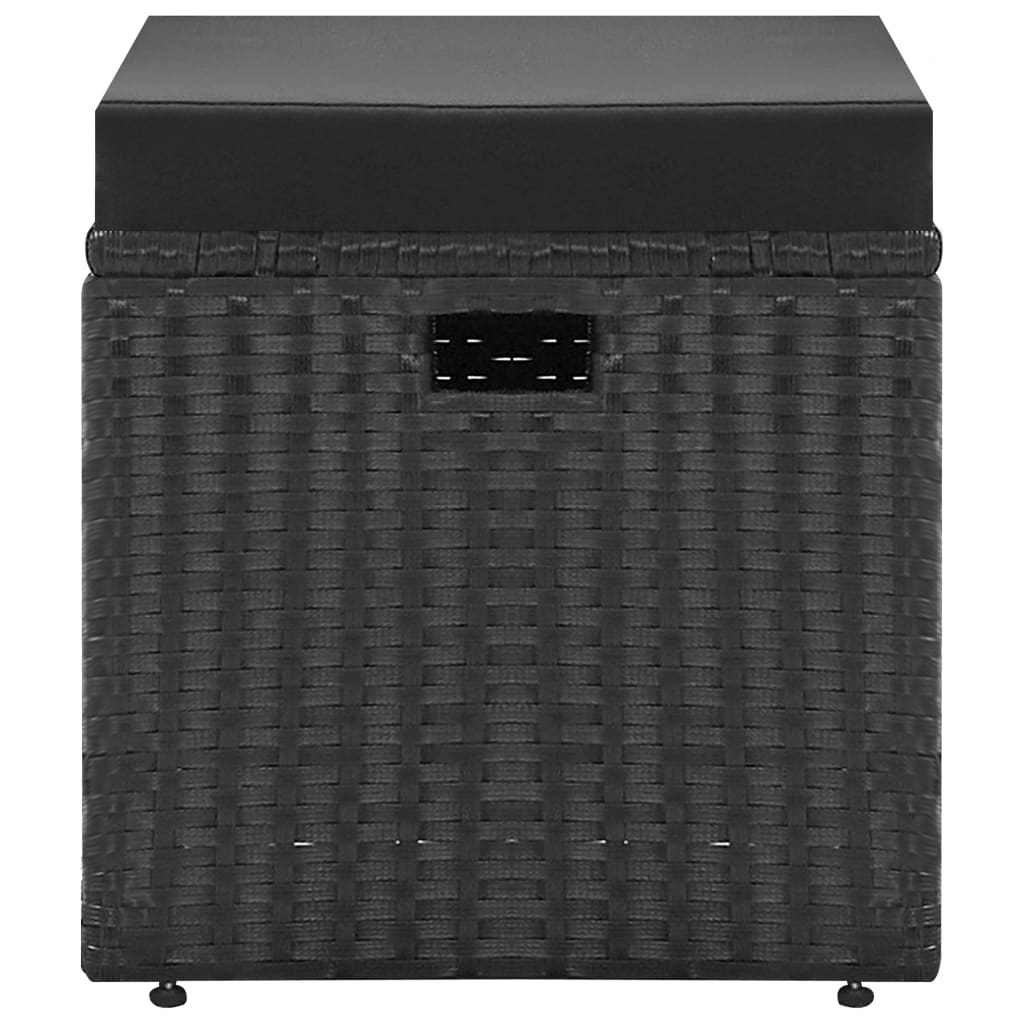 Σαλόνι Κήπου 4 Τεμαχίων Μαύρο από Συνθετικό Ρατάν με Μαξιλάρια 9