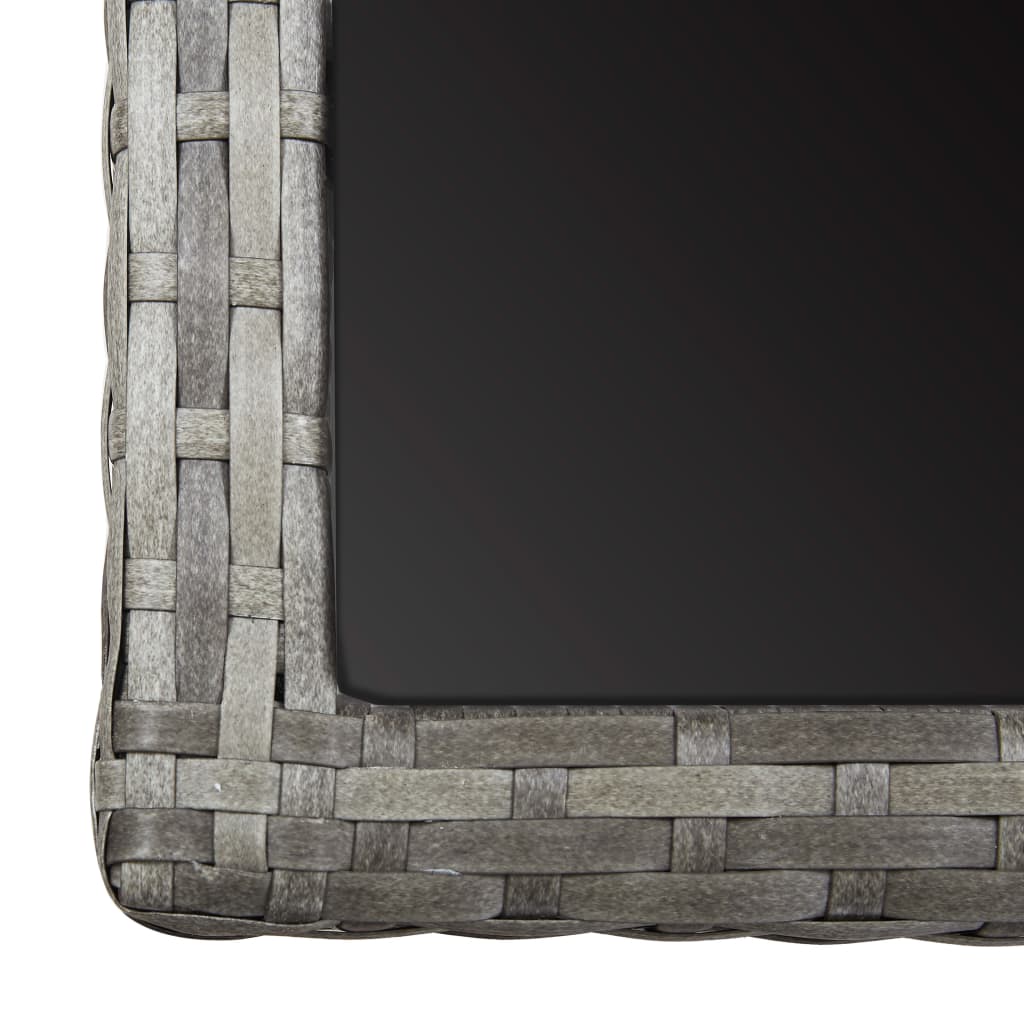 Τραπέζι Κήπου Ανθρακί 110x53x72 εκ. Γυάλινο και Συνθετικό ρατάν 5