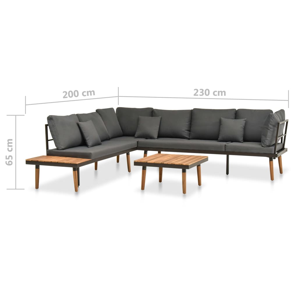 Σαλόνι Κήπου 4 Τεμαχίων από Μασίφ Ξύλο Ακακίας με Μαξιλάρια 7