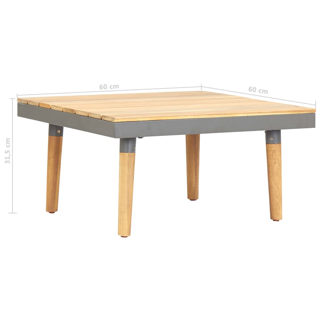 Τραπεζάκι Σαλονιού Κήπου 60 x 60 x 31,5 εκ. Μασίφ Ξύλο Ακακίας 5