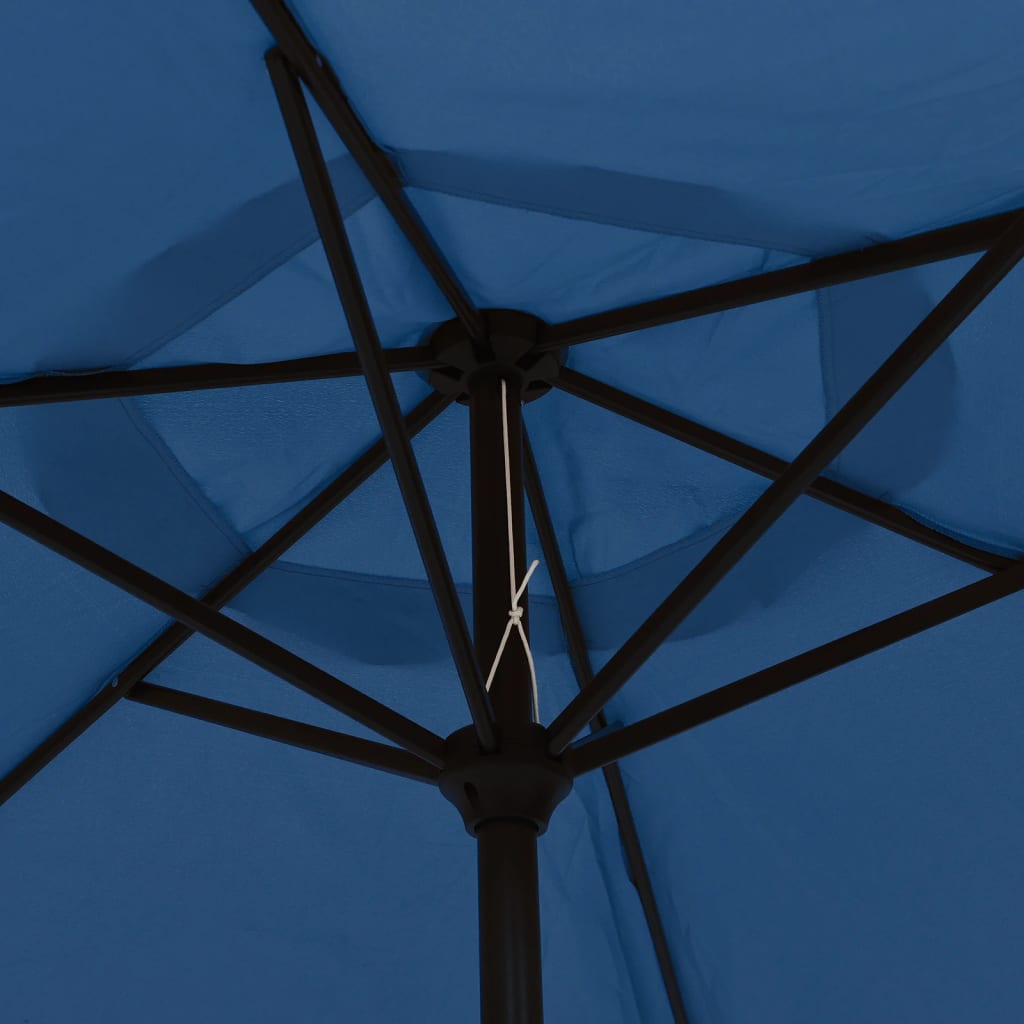 Ομπρέλα Κήπου με LED Αζούρ 300 εκ. με Ατσάλινο Ιστό 7