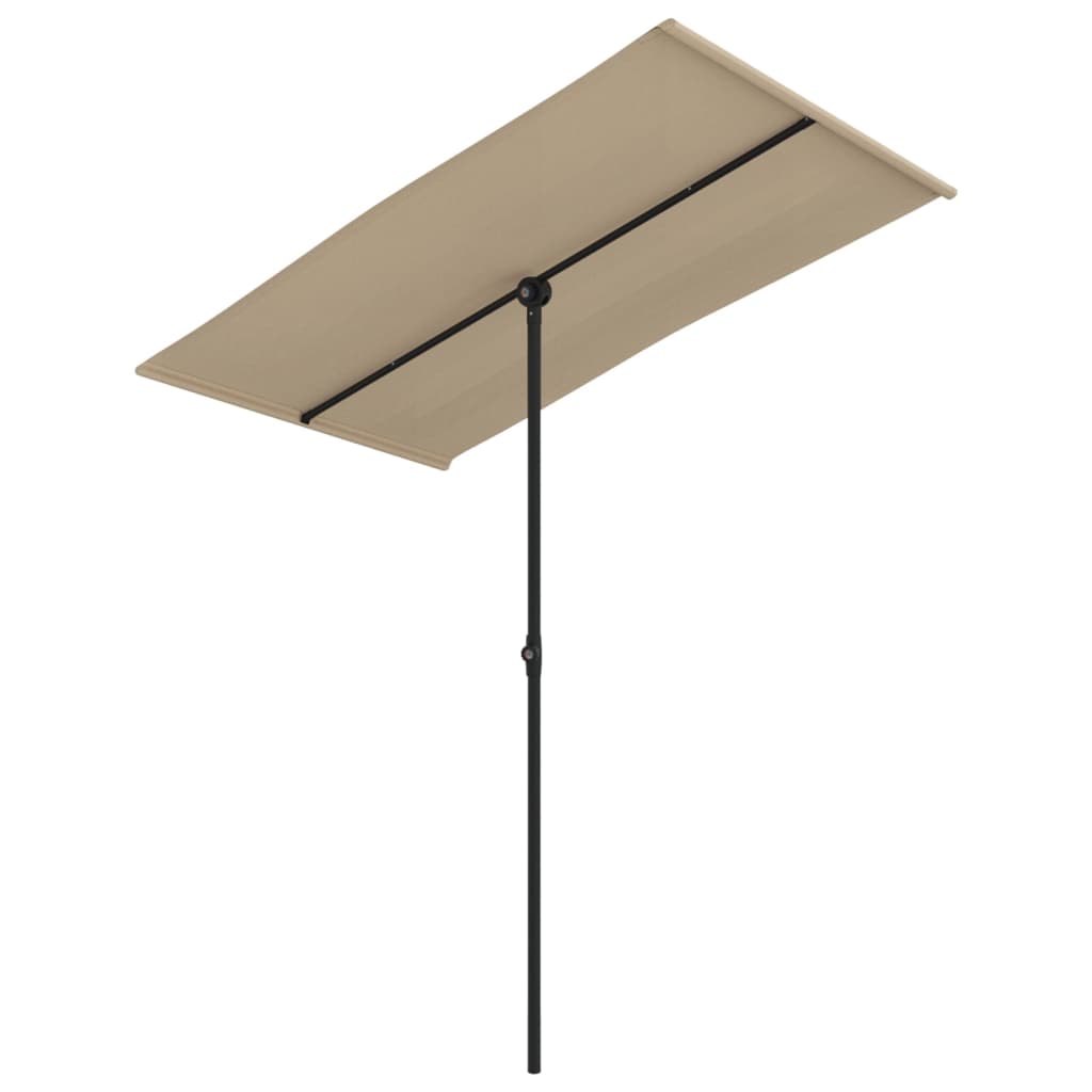 Ομπρέλα Κήπου Taupe 180 x 110 εκ. με Ιστό Αλουμινίου 2