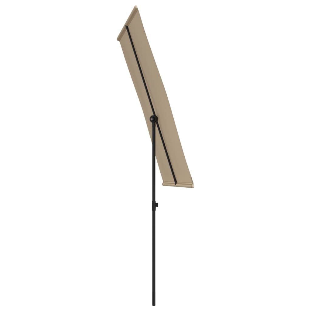 Ομπρέλα Κήπου Taupe 180 x 110 εκ. με Ιστό Αλουμινίου 5