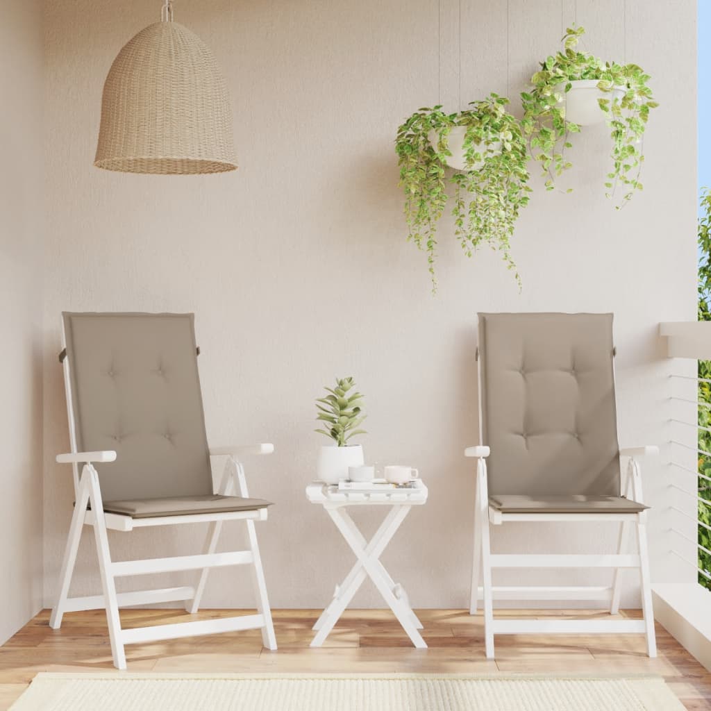 Μαξιλάρια Καρέκλας Κήπου με Πλάτη 2 τεμ. Taupe 120x50x3 εκ. 1