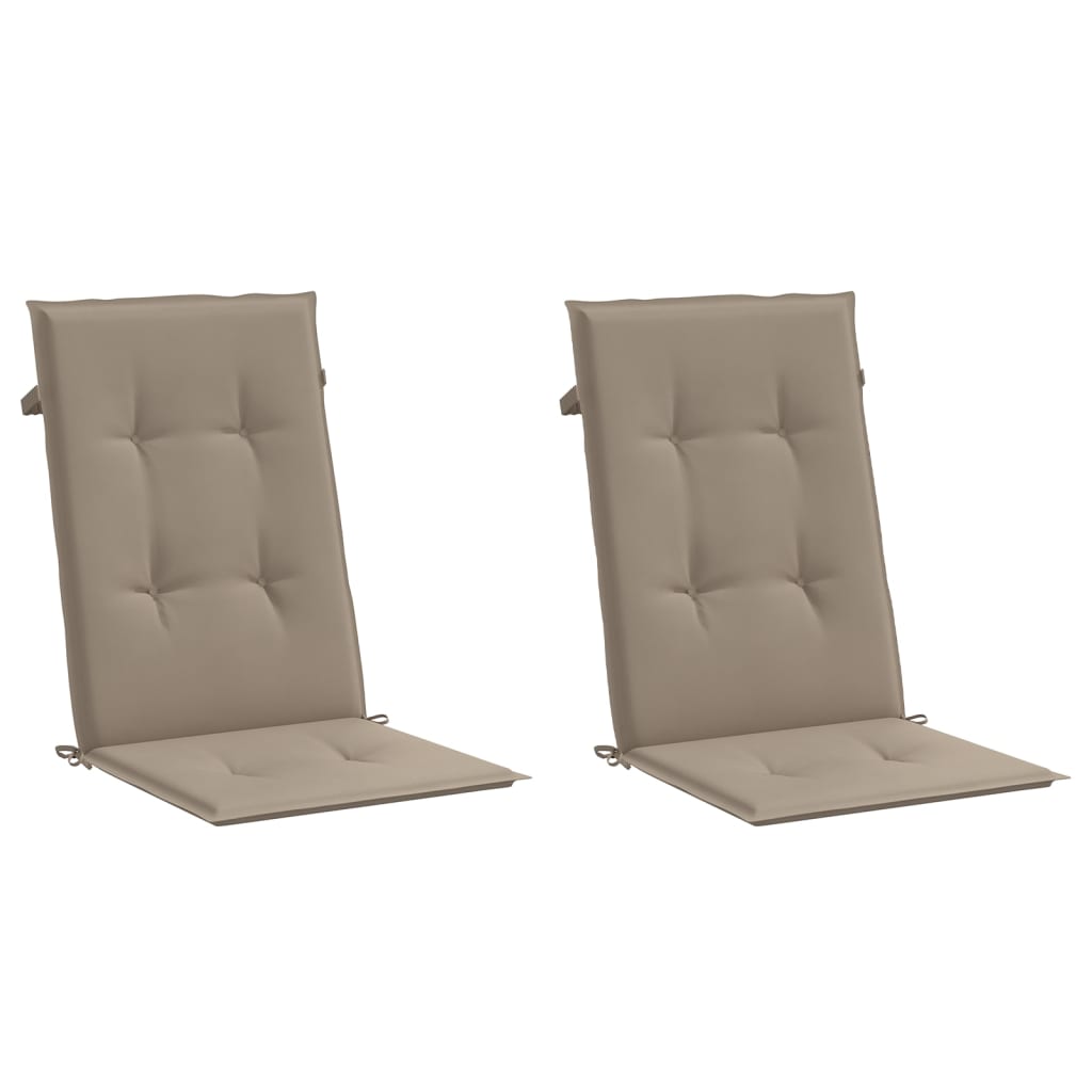 Μαξιλάρια Καρέκλας Κήπου με Πλάτη 2 τεμ. Taupe 120x50x3 εκ. 3
