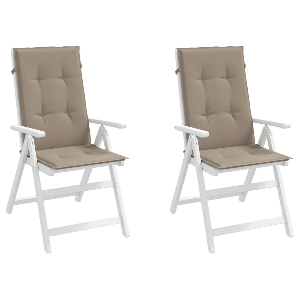 Μαξιλάρια Καρέκλας Κήπου με Πλάτη 2 τεμ. Taupe 120x50x3 εκ. 4