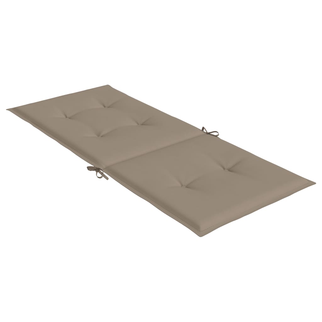 Μαξιλάρια Καρέκλας Κήπου με Πλάτη 2 τεμ. Taupe 120x50x3 εκ. 6