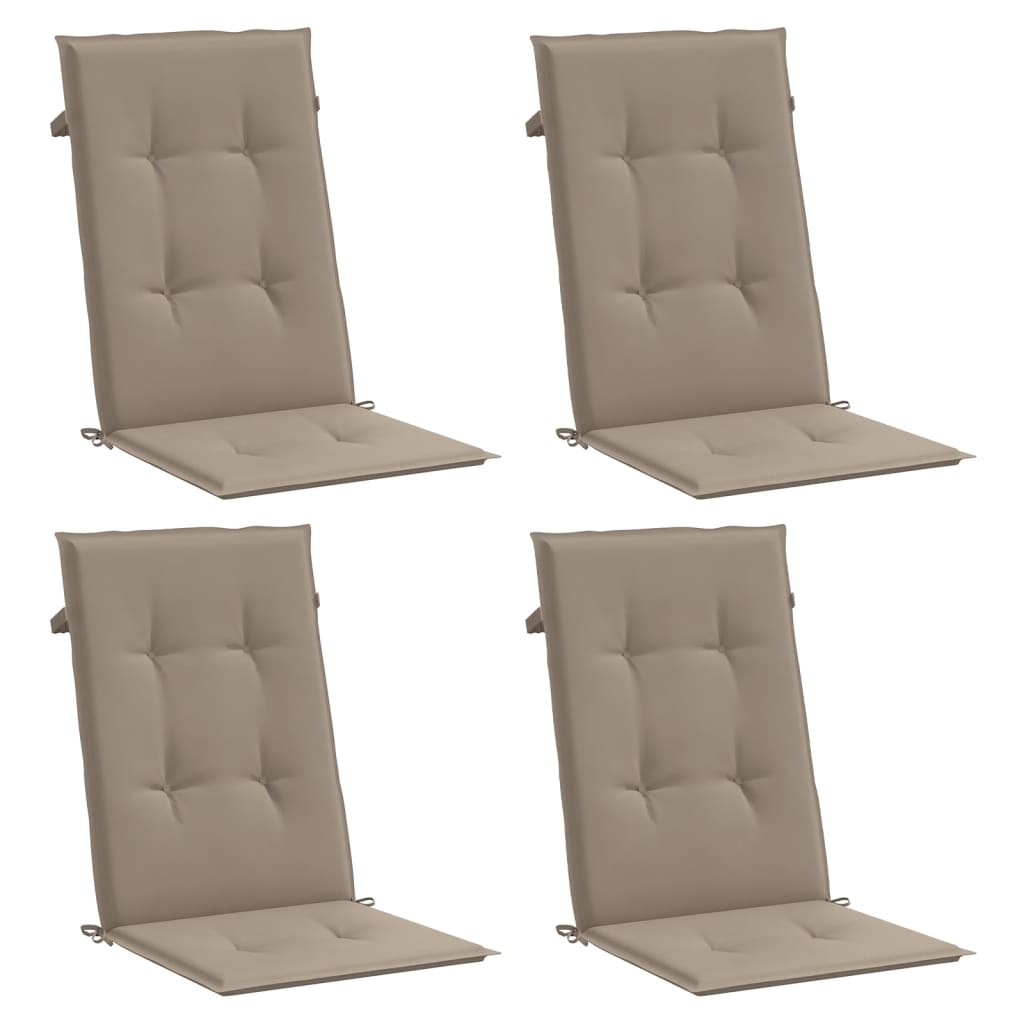 Μαξιλάρια Καρέκλας Κήπου με Πλάτη 4 τεμ. Taupe 120x50x3 εκ. 3