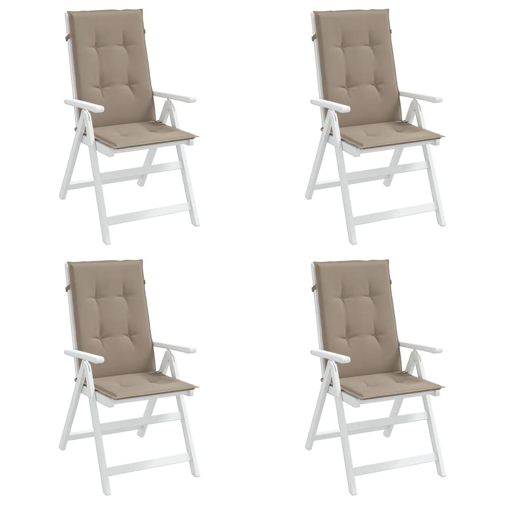 Μαξιλάρια Καρέκλας Κήπου με Πλάτη 4 τεμ. Taupe 120x50x3 εκ. 4