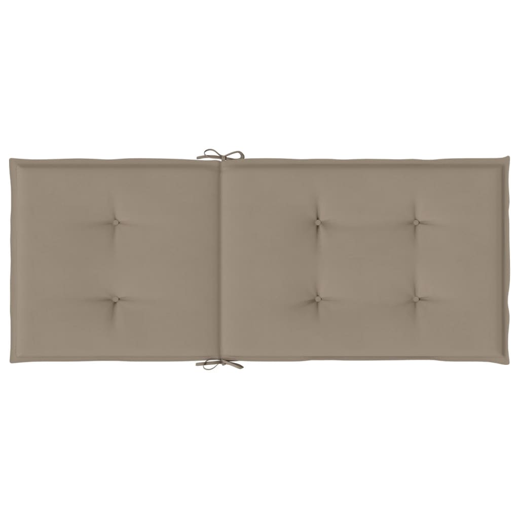 Μαξιλάρια Καρέκλας Κήπου με Πλάτη 4 τεμ. Taupe 120x50x3 εκ. 7