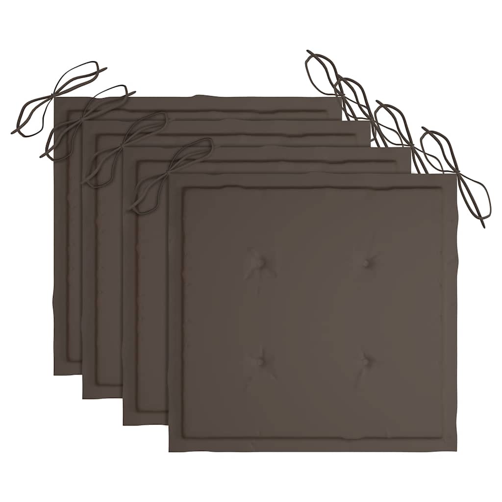 Μαξιλάρια Καρέκλας Κήπου 4 τεμ. Taupe 40x40x3 εκ. Υφασμάτινα 3
