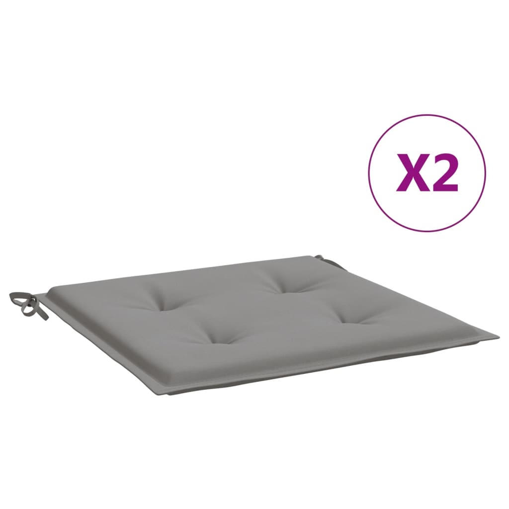 Μαξιλάρια Καρέκλας Κήπου 2 τεμ. Γκρι 50x50x3 εκ. Υφασμάτινα 2