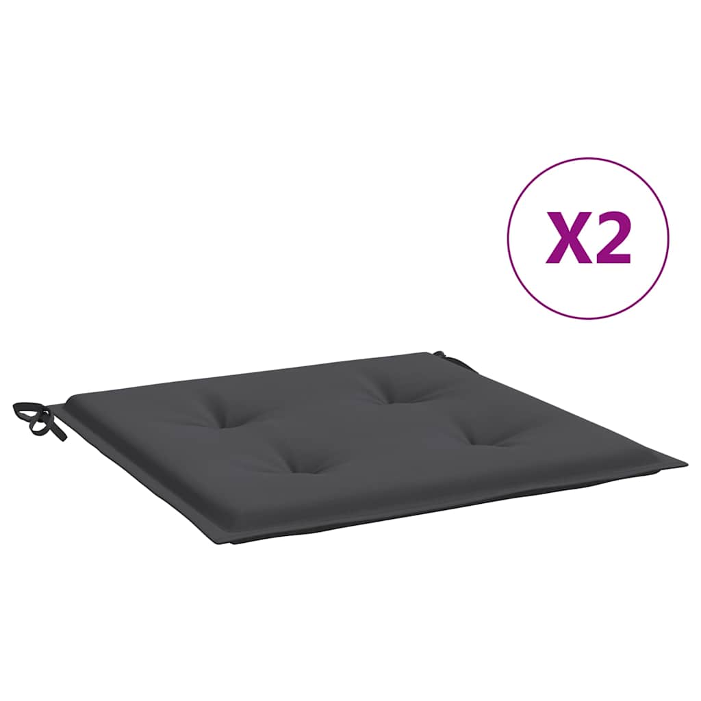 Μαξιλάρια Καρέκλας Κήπου 2τεμ Ανθρακί 50x50x4 εκ. Oxford Ύφασμα 2