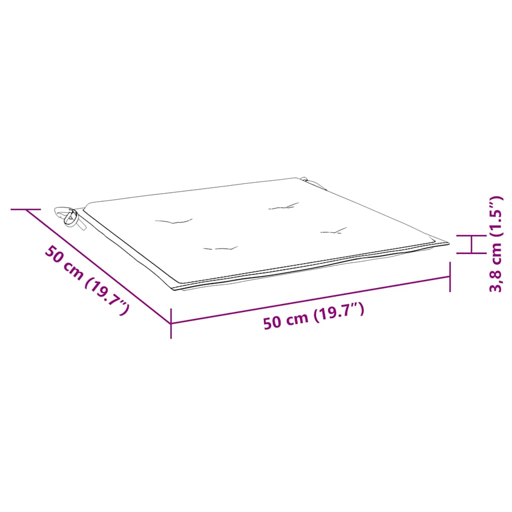 Μαξιλάρια Καρέκλας Κήπου 2τεμ Ανθρακί 50x50x4 εκ. Oxford Ύφασμα 9