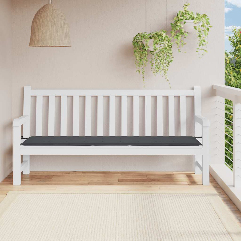Μαξιλάρι Πάγκου Κήπου Μαύρο 180x50x3 εκ. Ύφασμα Oxford 1