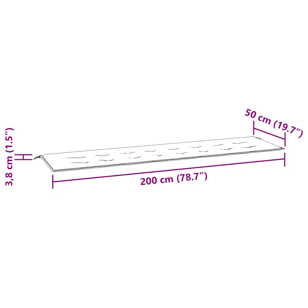 Μαξιλάρι Πάγκου Κήπου Taupe 200x50x4 εκ. Ύφασμα Oxford 7
