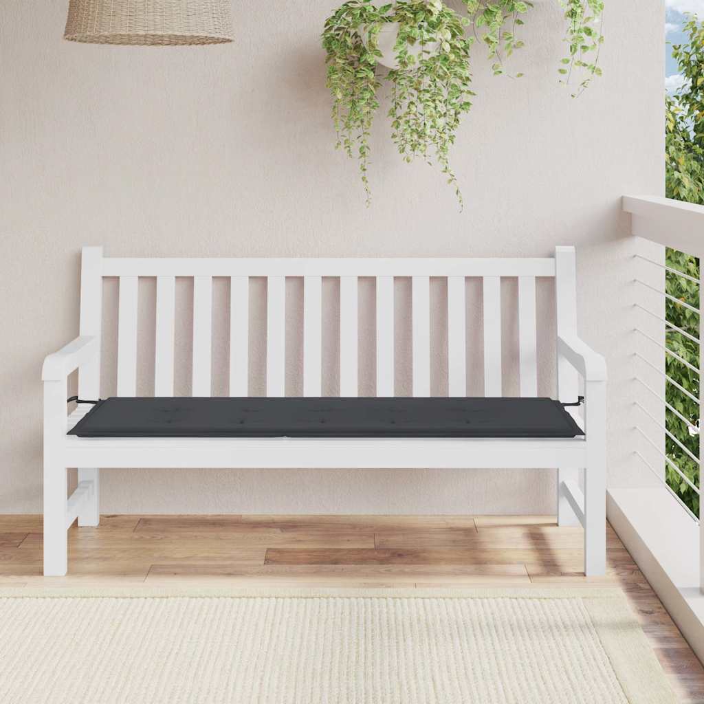 Μαξιλάρι Πάγκου Κήπου Μαύρο 150x50x4 εκ. Ύφασμα Oxford 1