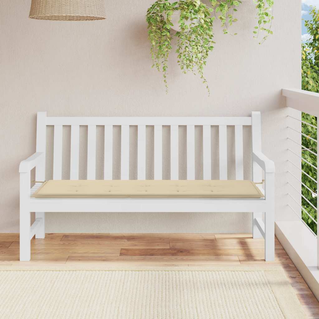 Μαξιλάρι Πάγκου Κήπου Μπεζ 150x50x4 εκ. Ύφασμα Oxford 1
