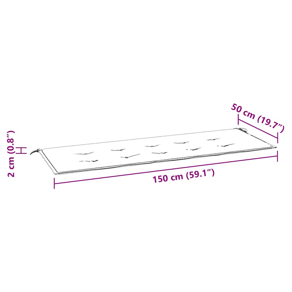 Μαξιλάρι Πάγκου Κήπου Μπεζ 150x50x4 εκ. Ύφασμα Oxford 7