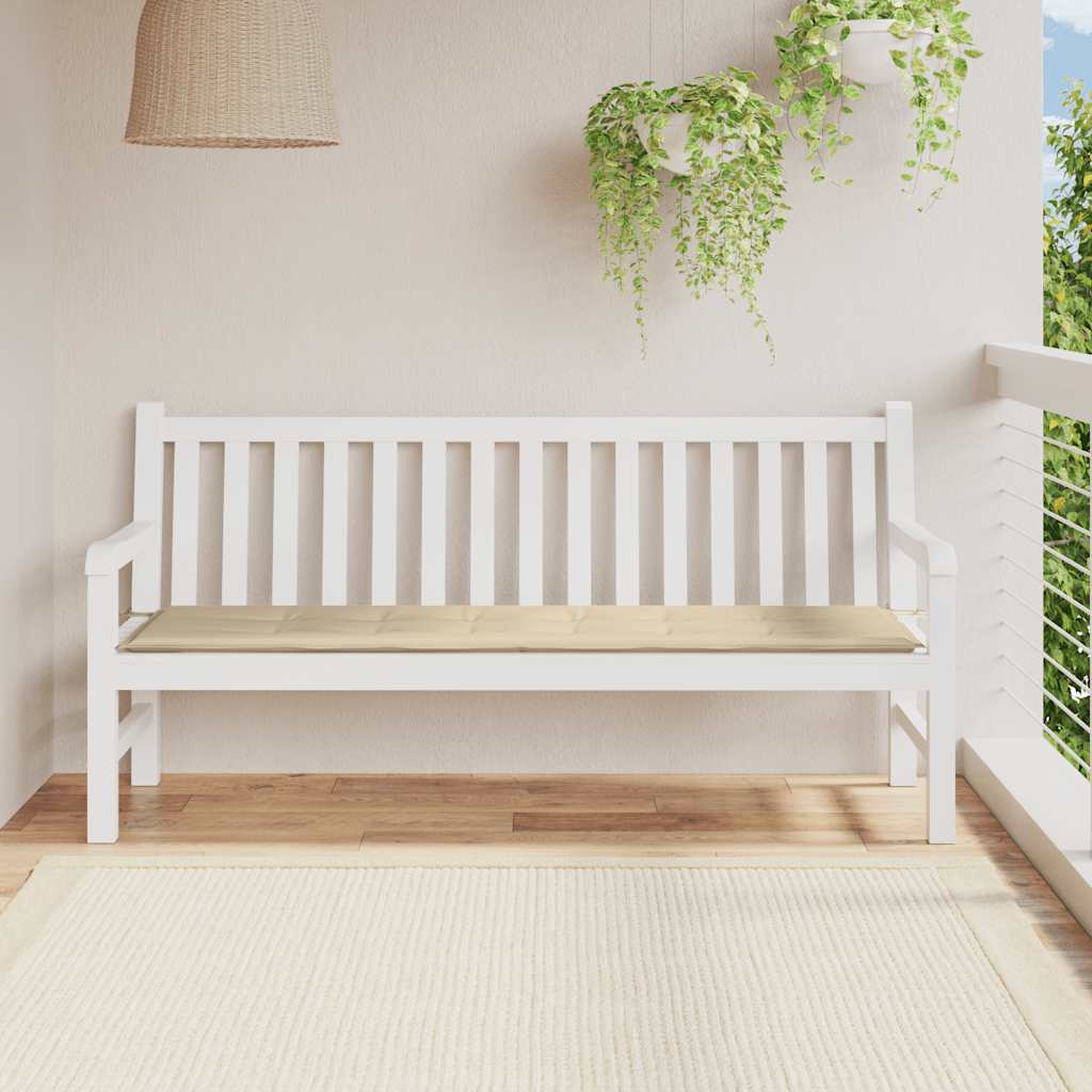 Μαξιλάρι Πάγκου Κήπου Μπεζ 180x50x3 εκ. Ύφασμα Oxford 1