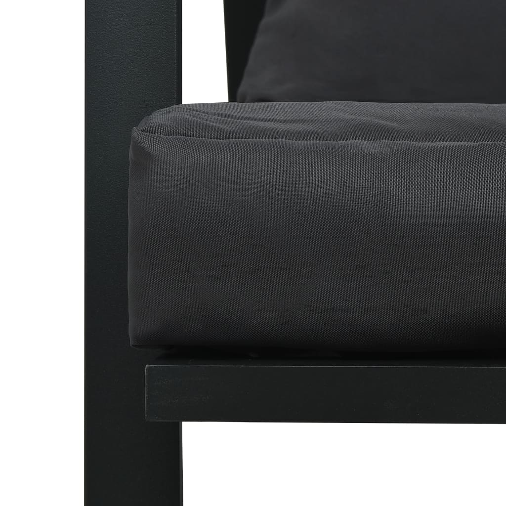 Σαλόνι Κήπου 4 Τεμαχίων Σκούρο Γκρι Αλουμινίου με Μαξιλάρια 12