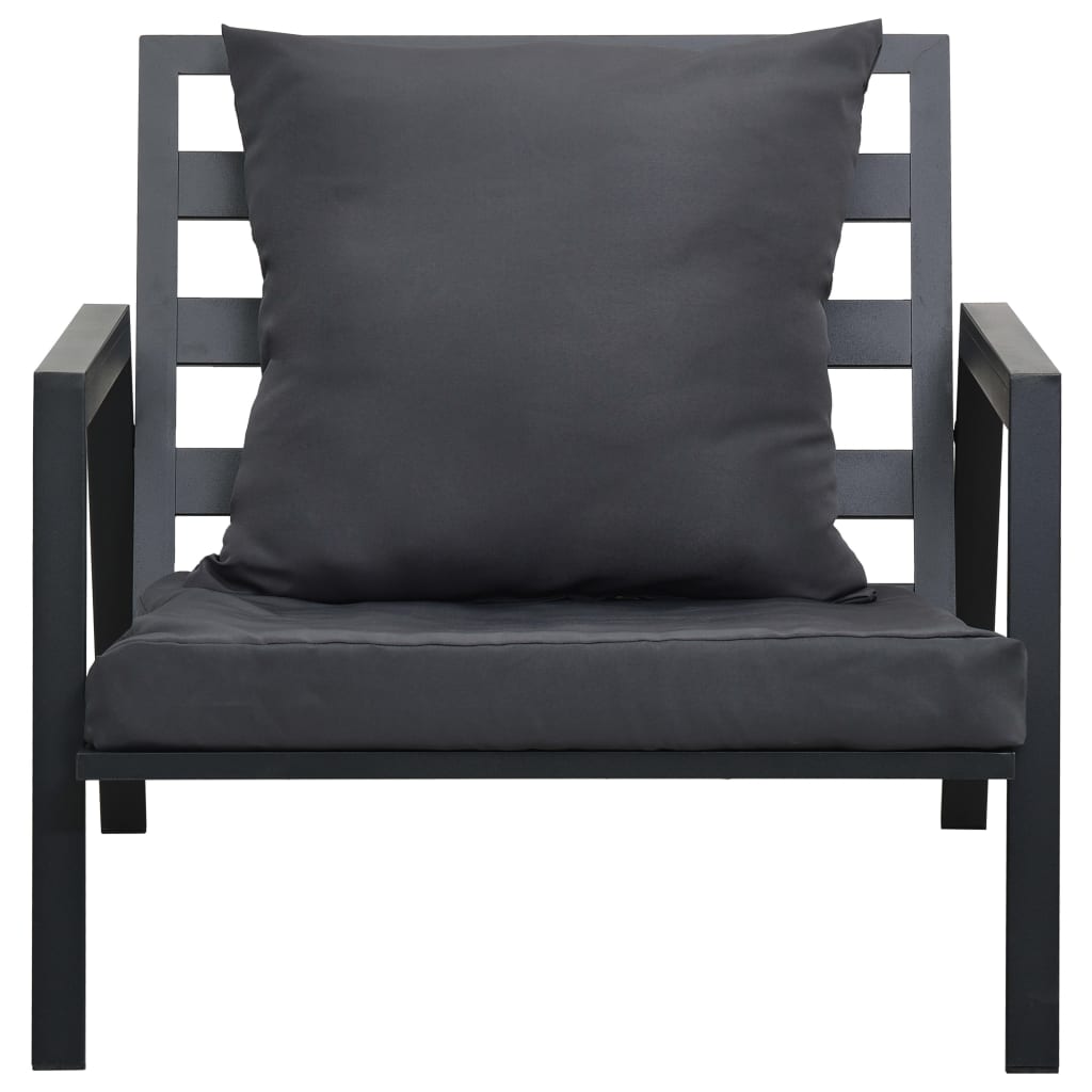 Σαλόνι Κήπου 4 Τεμαχίων Σκούρο Γκρι Αλουμινίου με Μαξιλάρια 9
